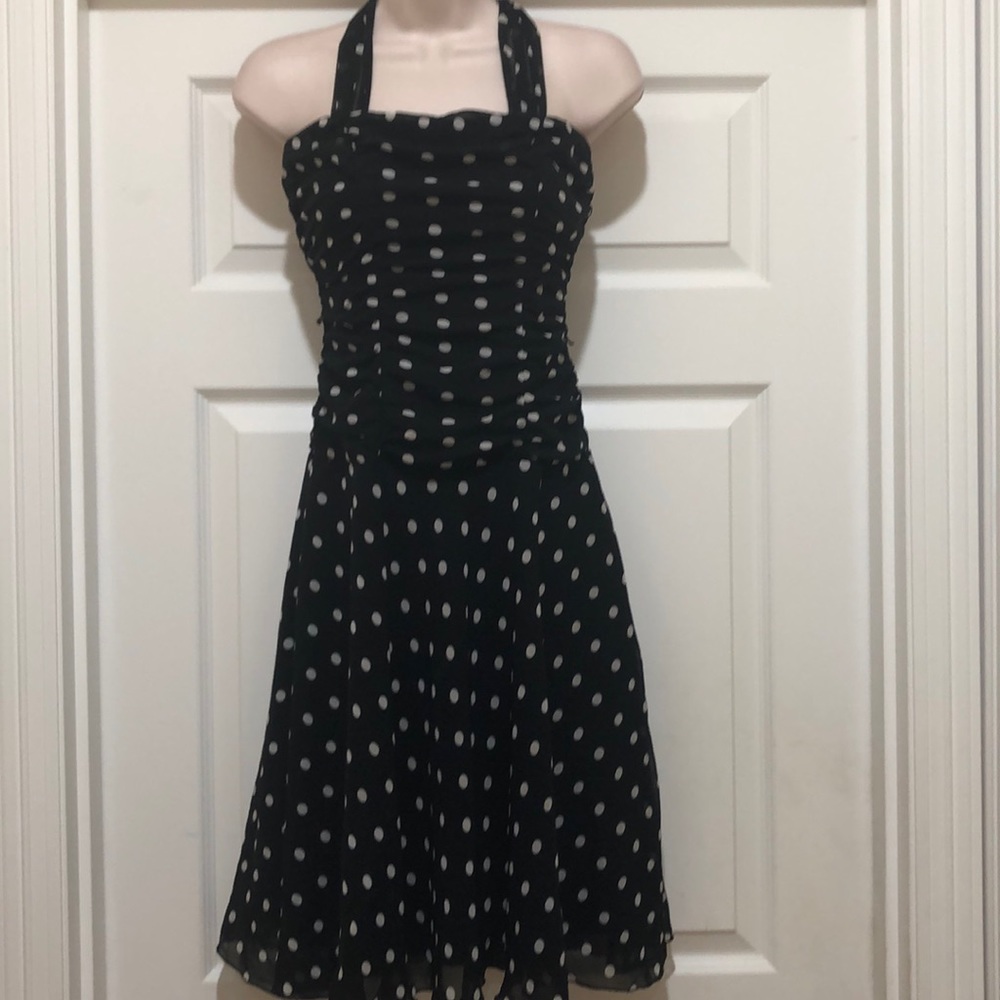 EUC My Michelle Polka Dot Halter Dress Size 3/4